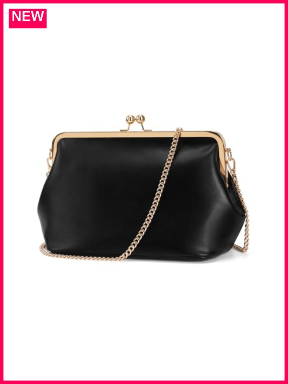 Kiss Lock Crossbody Bag Women's PU Medium Handbags Shoulder Bag Tote